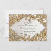Carte RSVP or décorative (Devant)