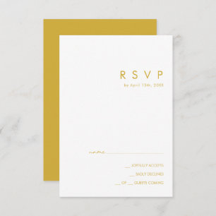 Carte RSVP Or Minimaliste Moderne