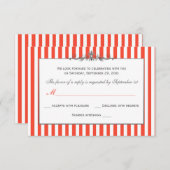 Carte RSVP Orange, Blanc, Argent Défilé (Devant / Derrière)