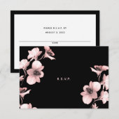 Carte RSVP Orchidée Blanche Teintée de Rose sur Fo (Devant / Derrière)