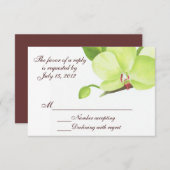 Carte rsvp orchidée verte (Devant / Derrière)