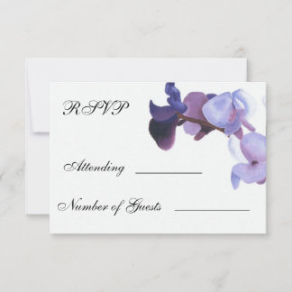 carte rsvp orchidée violette