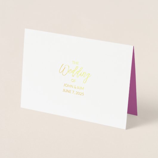 Carte RSVP Orchidées Mariage Gold Foil (Devant)