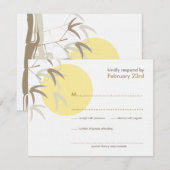 Carte RSVP Orientale Yellow Sunrise Bambou Zen (Devant / Derrière)