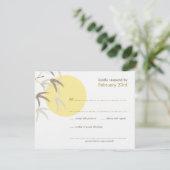 Carte RSVP Orientale Yellow Sunrise Bambou Zen (Debout devant)