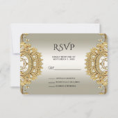 Carte RSVP Ornat Or (Devant)