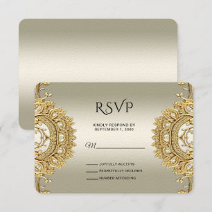 Carte RSVP Ornat Or