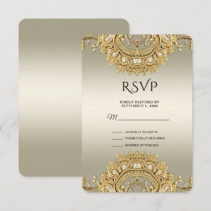 Carte RSVP Ornat Or