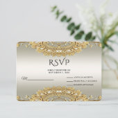 Carte RSVP Ornat Or (Debout devant)
