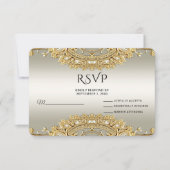 Carte RSVP Ornat Or (Devant)