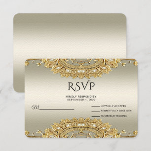 Carte RSVP Ornat Or
