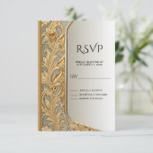 Carte RSVP Ornat Or Moderne