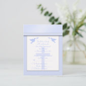 Carte RSVP Pale Blue Stripe First Holy Communion (Debout devant)