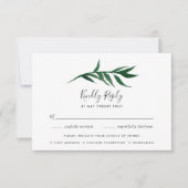 Carte RSVP Palm Aquarelle avec choix de repas (Devant)