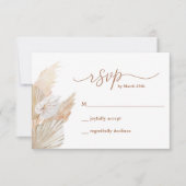 Carte RSVP Pampas Grass Boho (Devant)