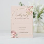 Carte RSVP Pampas Grass Floral Arc Monogramme (Debout devant)