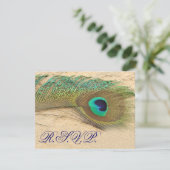 carte rsvp paon bleu (Debout devant)