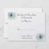 carte rsvp paon bleu (Dos)