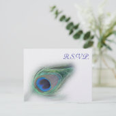 carte rsvp paon bleu (Debout devant)