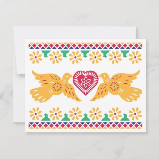 Carte RSVP Papel Picado Style Inséparables (Dos)