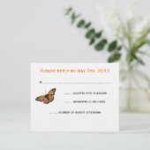 Carte RSVP Papillon moderne - Orange (Debout devant)