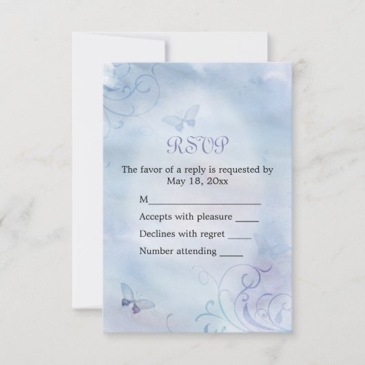 Carte RSVP Papillons & Fils (Devant)