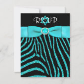 Carte RSVP Parties scintillant RIBBON Zebra IMPRIM (Devant)