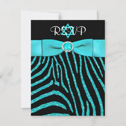 Carte RSVP Parties scintillant RIBBON Zebra IMPRIM (Devant)