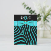 Carte RSVP Parties scintillant RIBBON Zebra IMPRIM (Debout devant)
