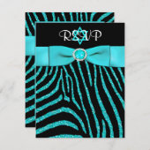 Carte RSVP Parties scintillant RIBBON Zebra IMPRIM (Devant / Derrière)