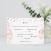 Carte RSVP Parties scintillant rose (Debout devant)