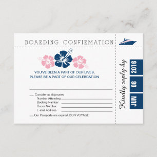 Carte RSVP Pass Croisière avec Hibiscus