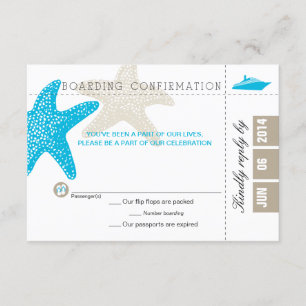 Carte RSVP Pass d'embarquement de poisson de mer