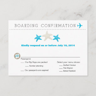 Carte RSVP Pass d'embarquement Starfish