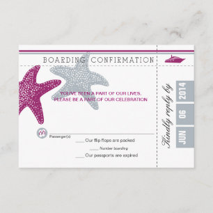 Carte RSVP Pass d'embarquement Starfish