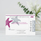 Carte RSVP Pass d'embarquement Starfish (Debout devant)