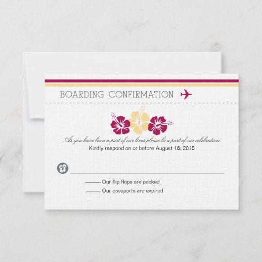 Carte RSVP Pass embarquement au Portugal (Devant)