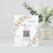 Carte RSVP Pastel Fleur sauvage QR Code (Debout devant)