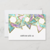 Carte RSVP Pastel Star de David (Devant)