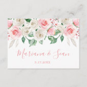 Carte RSVP Peach Pink Floral Mariage QR Code (Devant)