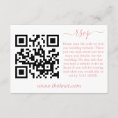 Carte RSVP Peach Pink Floral Mariage QR Code (Dos)