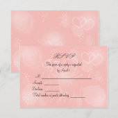 Carte RSVP Peach roses (Devant / Derrière)