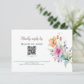 Carte RSVP Peach Yellow Blooms rose (Debout devant)