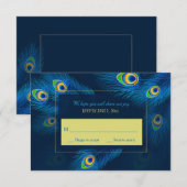 Carte RSVP Peacock Feathers (Devant / Derrière)
