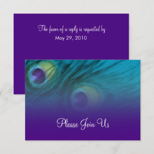 Carte RSVP Peacock Turquoise violet