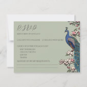Carte RSVP Peacock Verte Simple Sage (Devant)