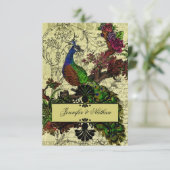 Carte RSVP Peacock vintage (Debout devant)