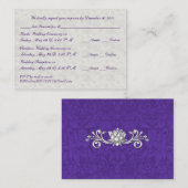 Carte RSVP Pearl et Silver Mini (Devant / Derrière)