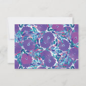 Carte RSVP peinte à la main avec des fleurs violet (Dos)