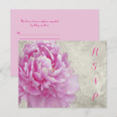 Carte RSVP Peony rose (Devant / Derrière)